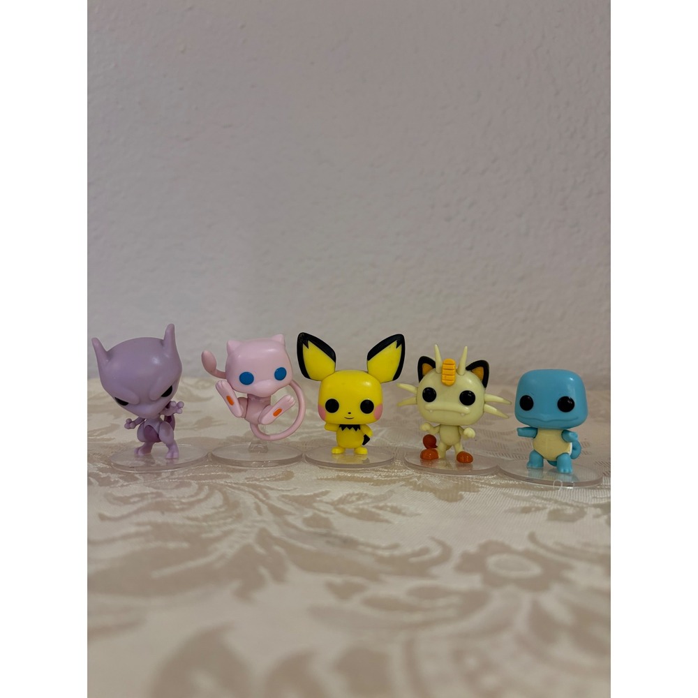 Pokemon Funko Pop Pocket Pop Mini Figure Set Mewtwo Mew Pichu Meowth Squirtle